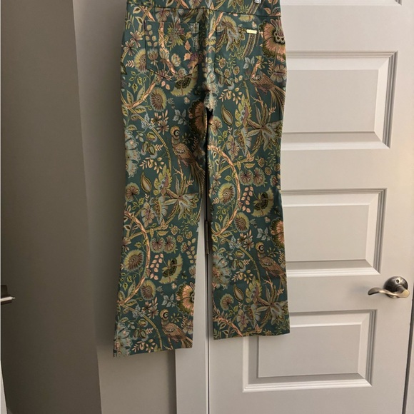 Spartina 449 Floral Maren Ankle Pants - Green and Gold - Picture 4 of 5